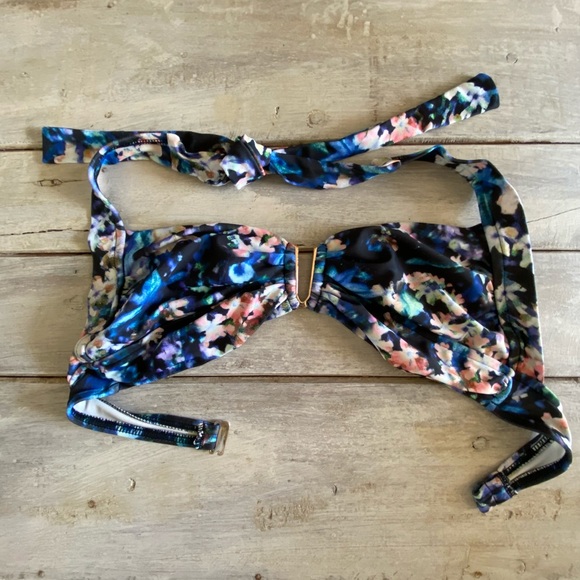 Badgley Mischka Floriana Bikini Top Halter Style w Rose Gold U Bar - Picture 8 of 14